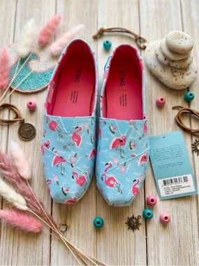 Toms Flamingo Party Watermelon Print Canvas - Blue & Pink